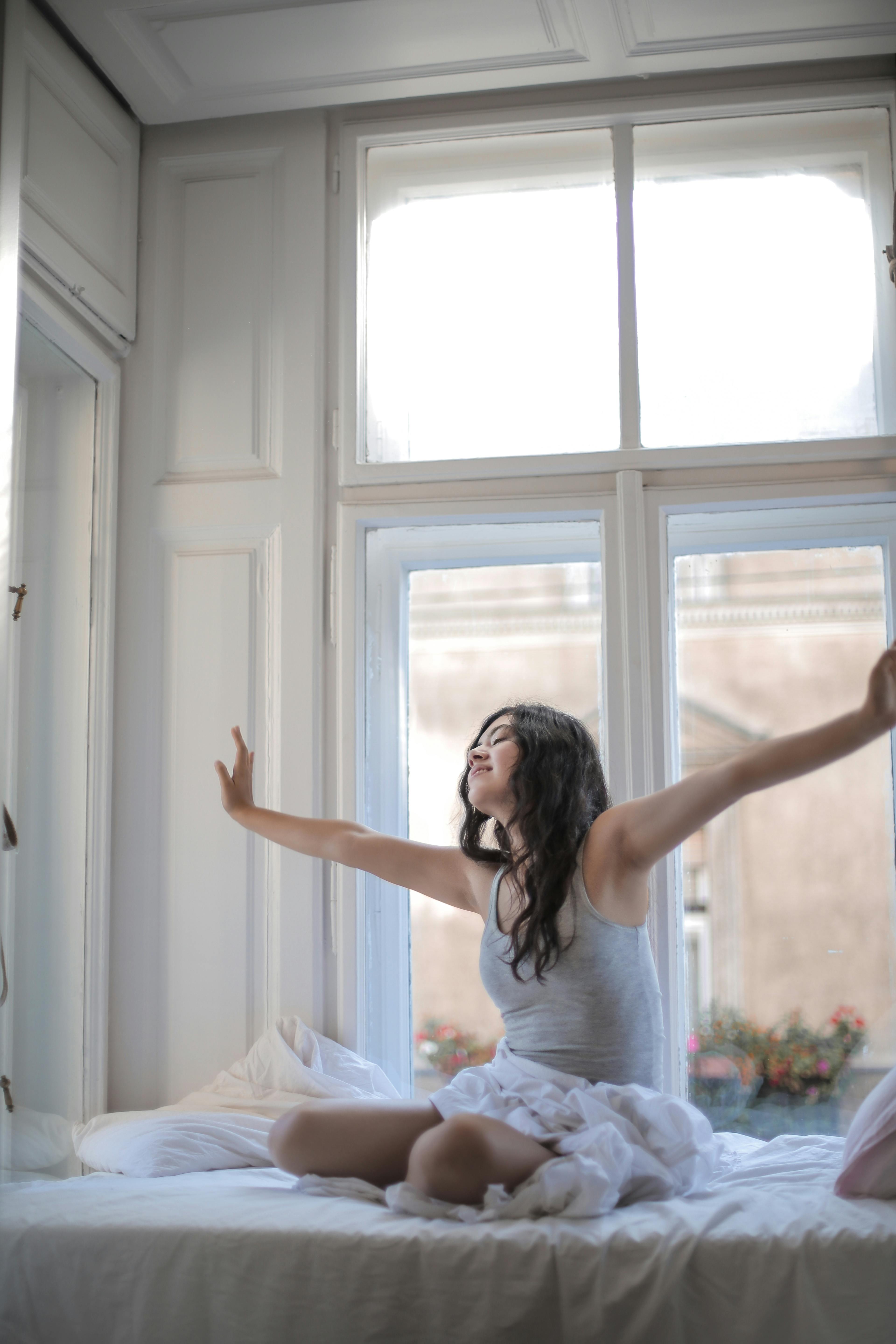 Woman waking up